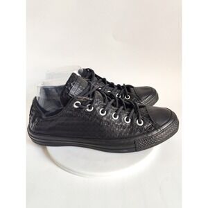Converse Sneakers 9 Ox Chuck Taylor All Star Low Top Black Textured Faux Leather